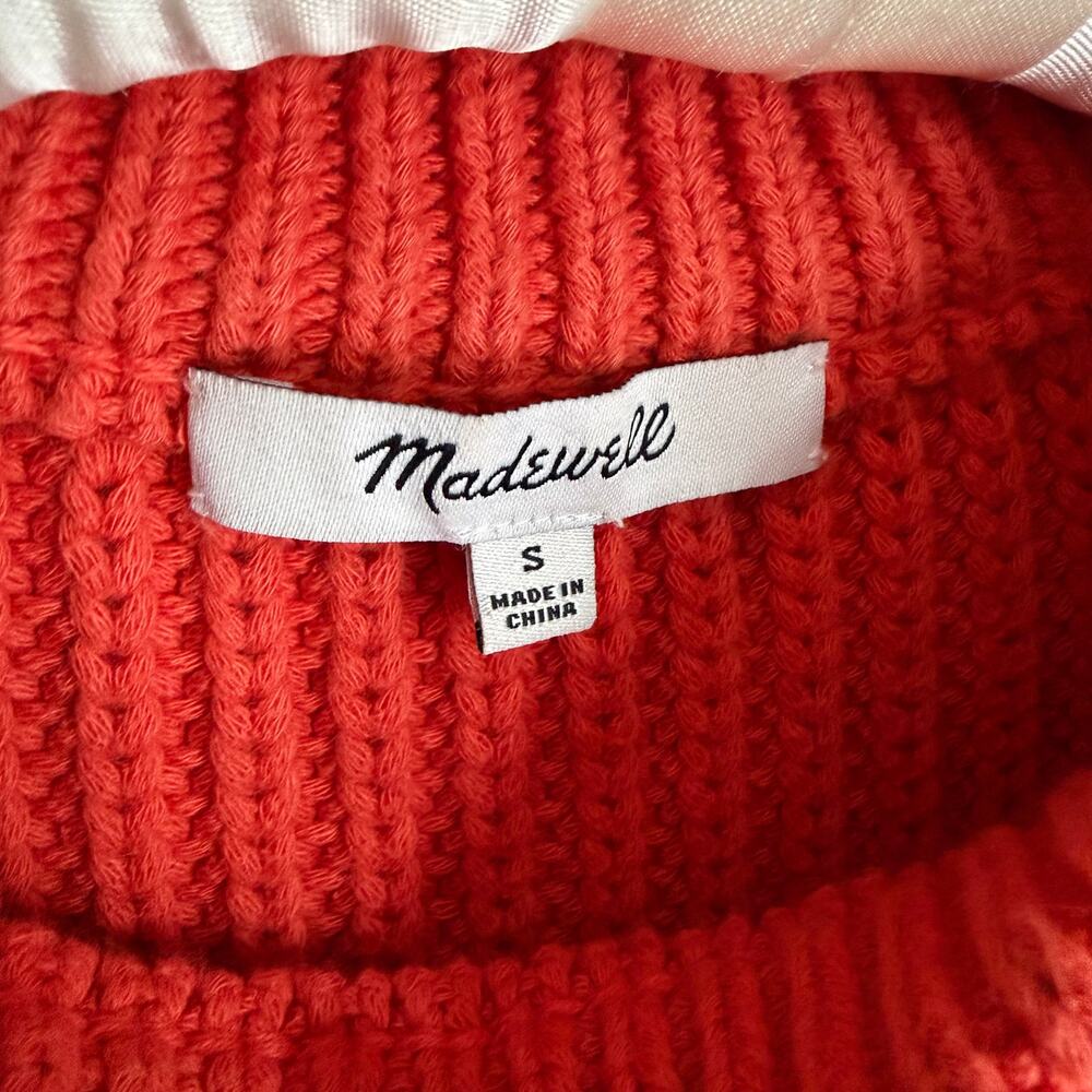 MADEWELL Women's Small Vibrant Orange Knit Sleeveless Sweater Vest Colorful Boho - Picture 3 of 8
